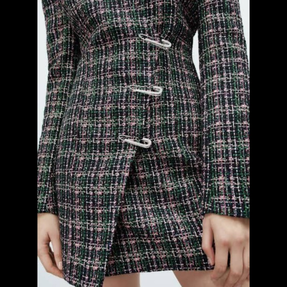 ZARA Blazer Dress with Rhinestone Detailing - Picture 10 of 11